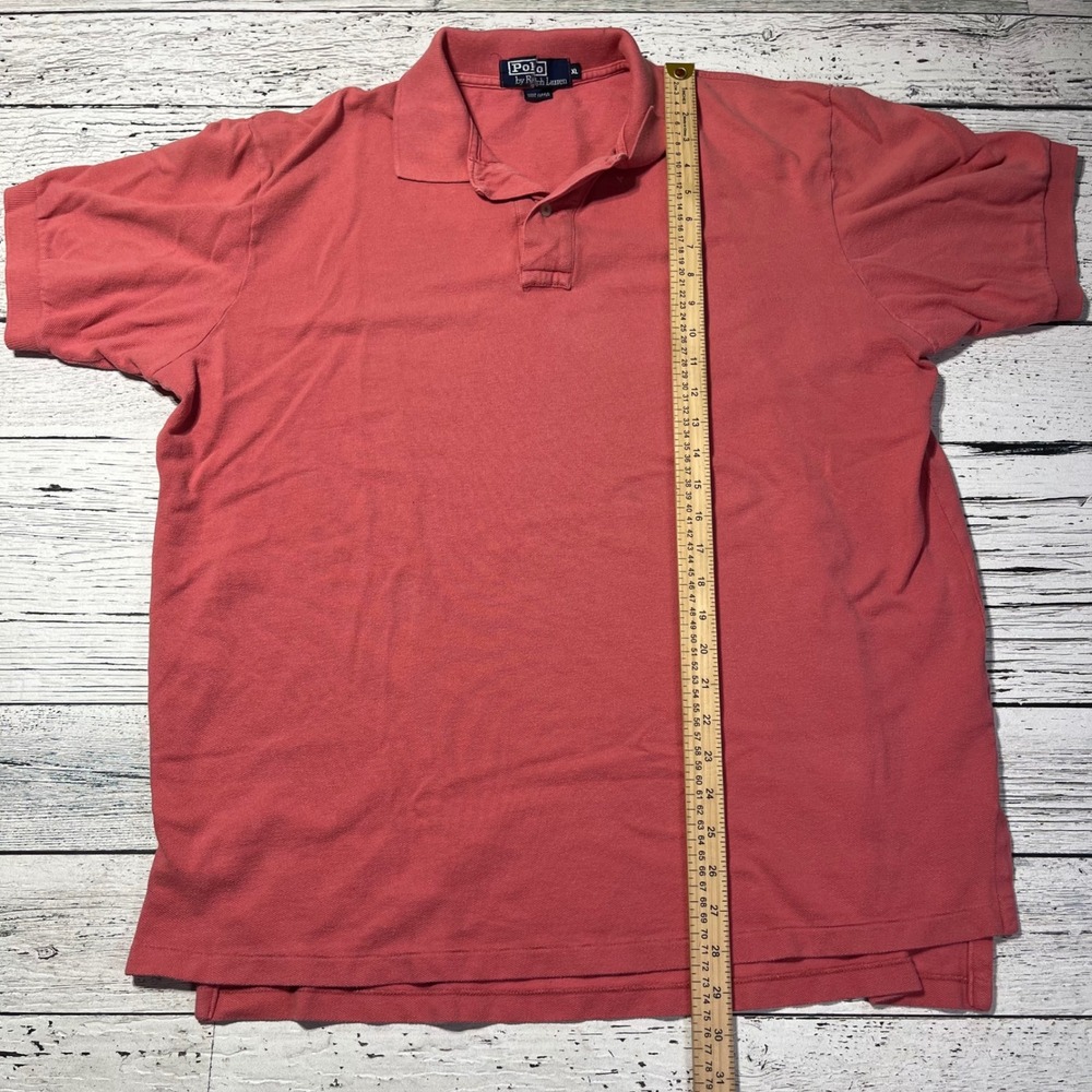 Polo by Ralph Lauren Polo Shirt Men's XL Coral Salmon Pink Short‎ Sleeve - Picture 4 of 6